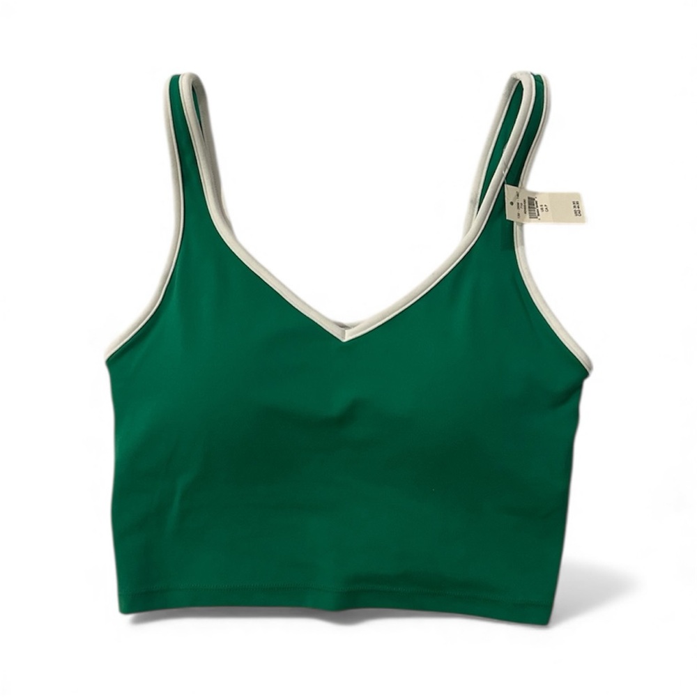 Aerie offline Green Women's Tank Top with white trim. New with tags. Size small